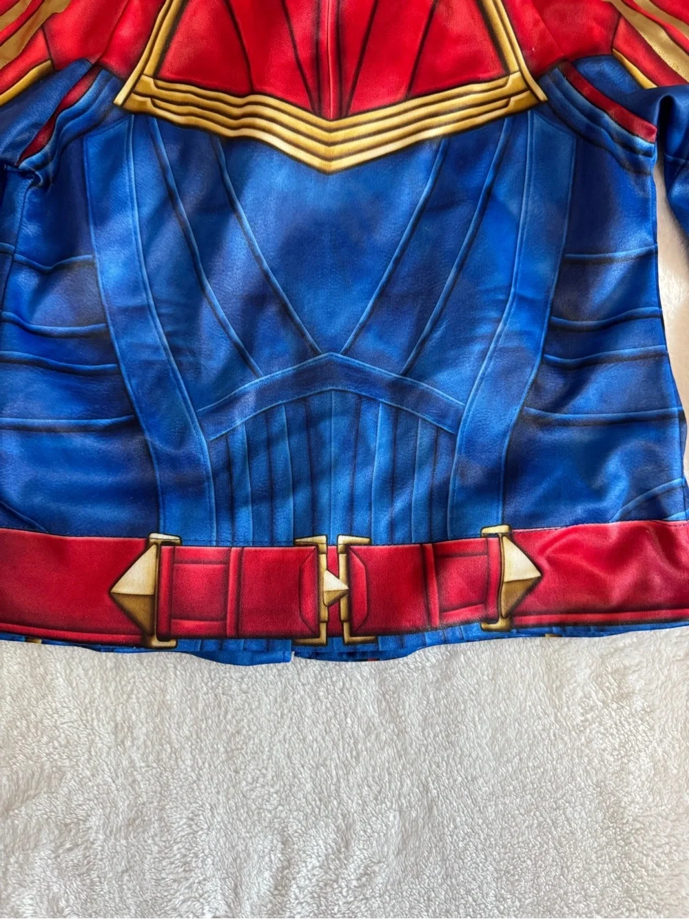 Disney Red and Blue Captain America costume Zip-Up Jacket with Gold Accent - Picture 6 of 13